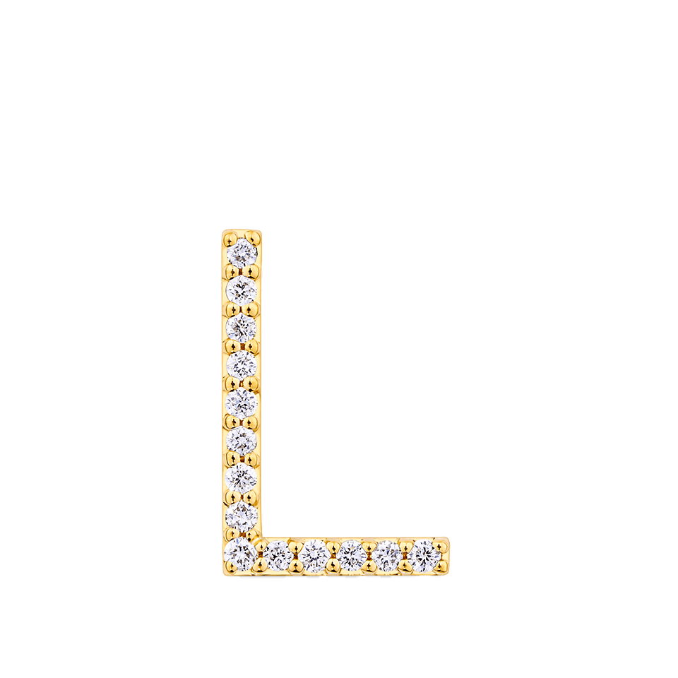 Initial Diamond Pendant in 18ct Yellow Gold