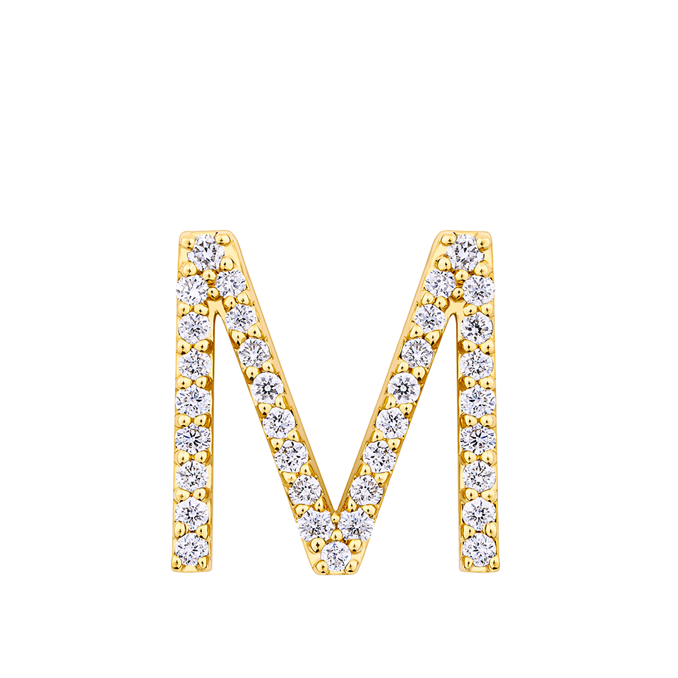 Initial Diamond Pendant in 18ct Yellow Gold