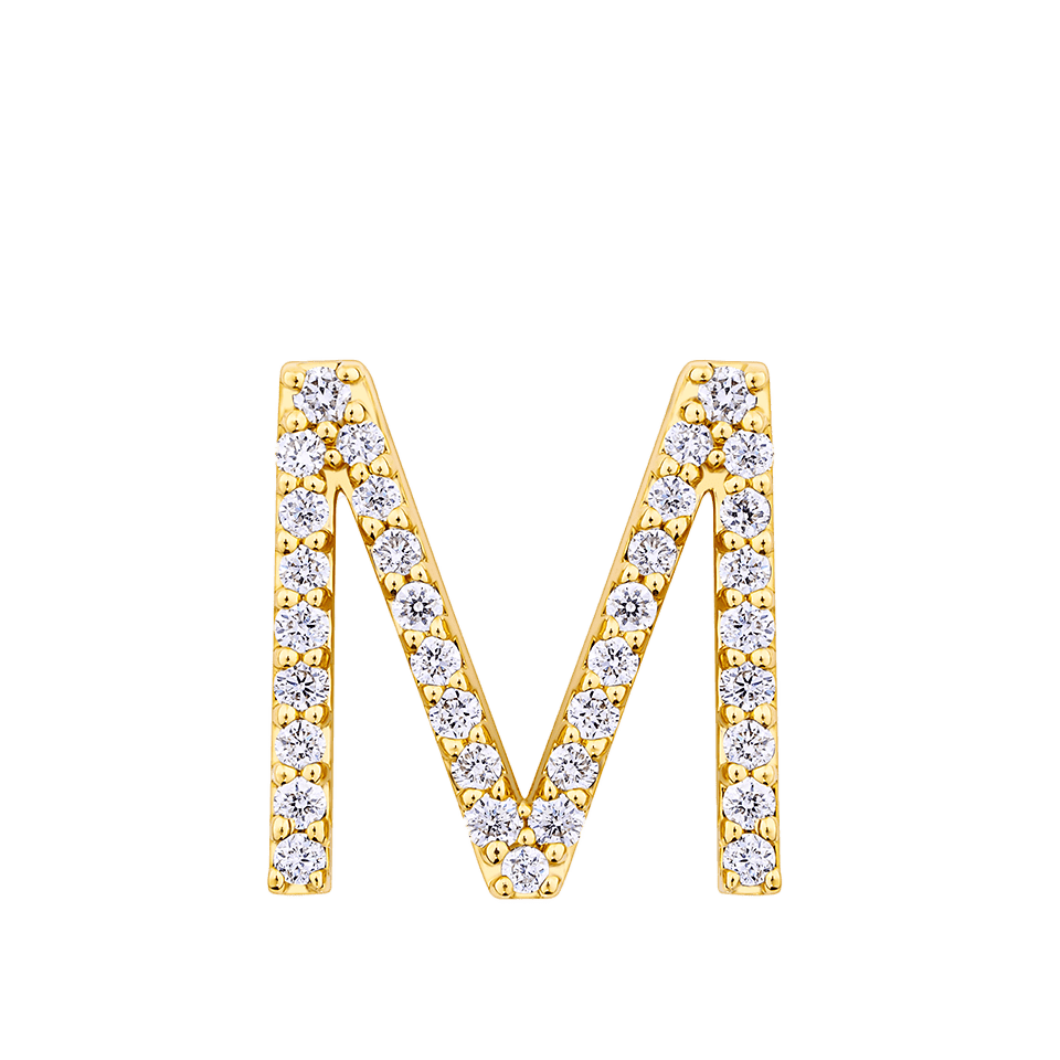 Initial Diamond Pendant in 18ct Yellow Gold