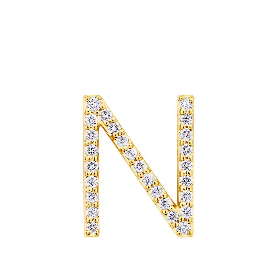Initial Diamond Pendant in 18ct Yellow Gold