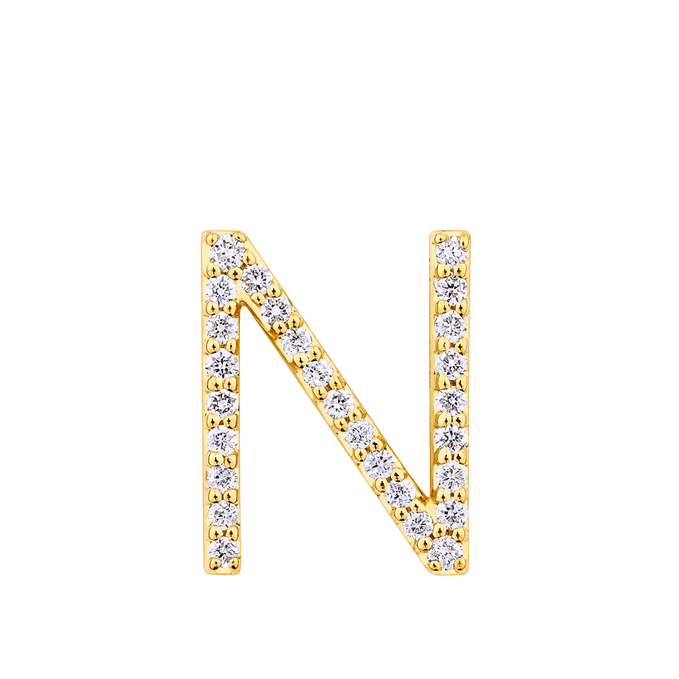 Initial Diamond Pendant in 18ct Yellow Gold