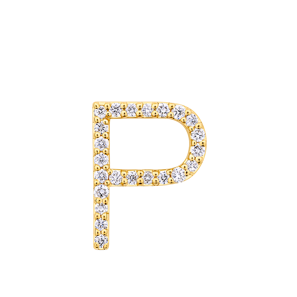 Initial Diamond Pendant in 18ct Yellow Gold