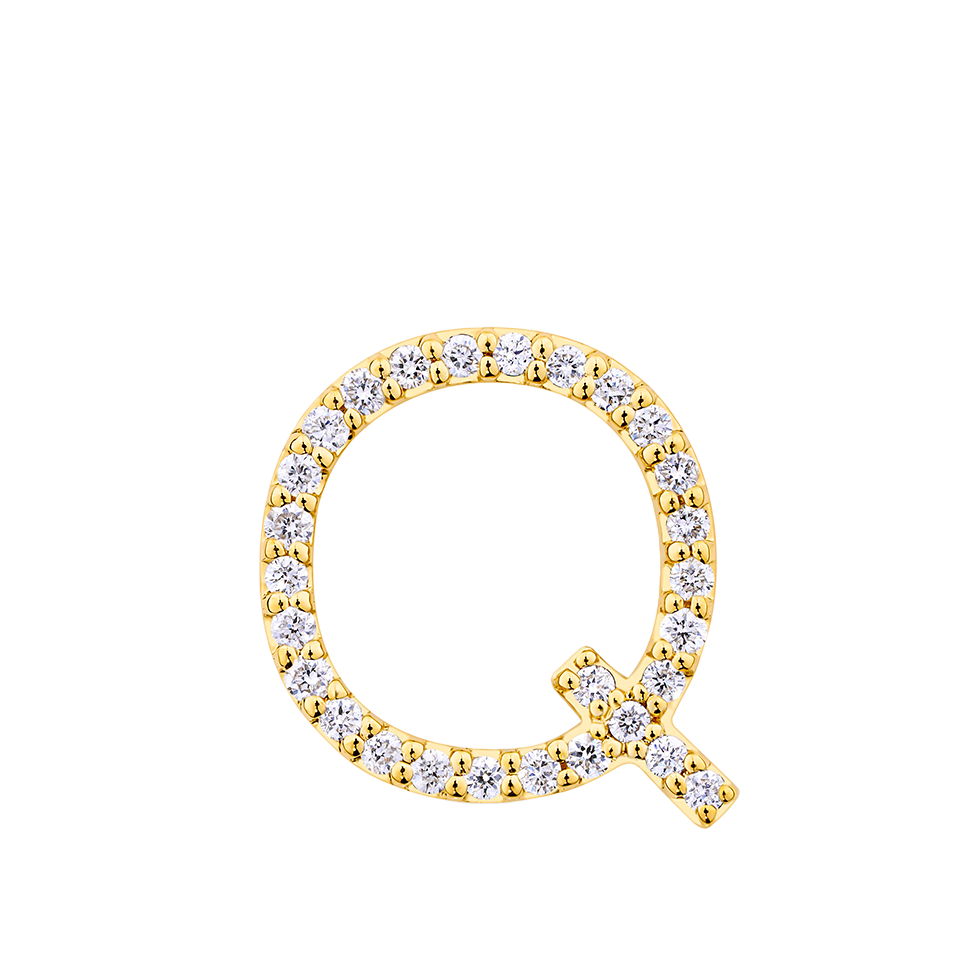 Initial Diamond Pendant in 18ct Yellow Gold