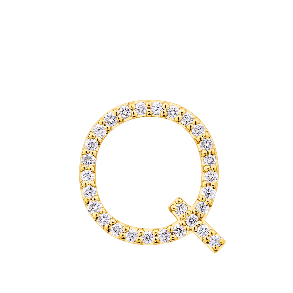 Initial Diamond Pendant in 18ct Yellow Gold