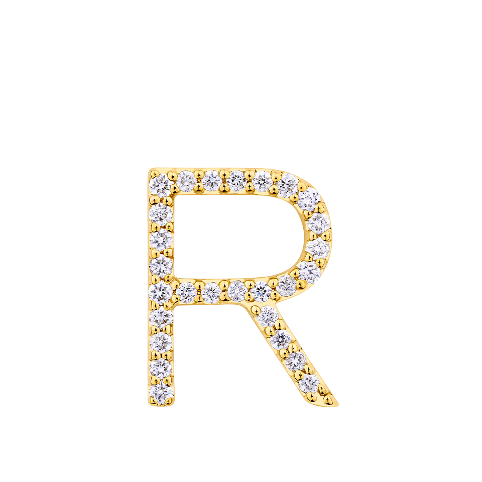 Initial Diamond Pendant in 18ct Yellow Gold
