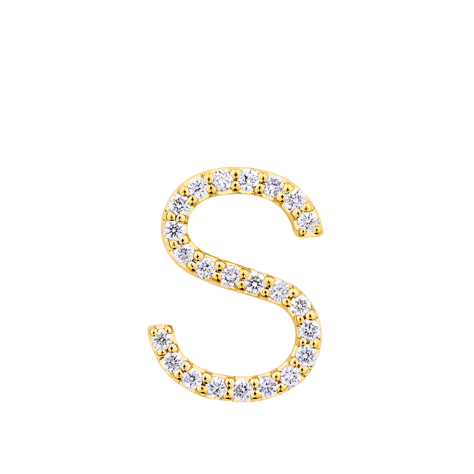 Initial Diamond Pendant in 18ct Yellow Gold