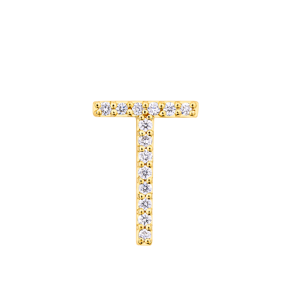 Initial Diamond Pendant in 18ct Yellow Gold