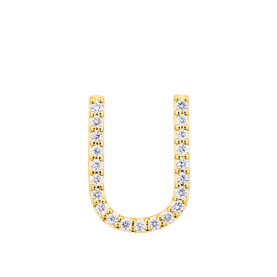 Initial Diamond Pendant in 18ct Yellow Gold