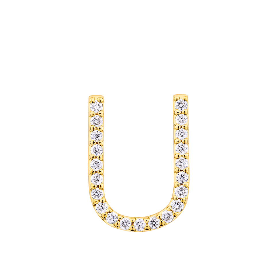 Initial Diamond Pendant in 18ct Yellow Gold