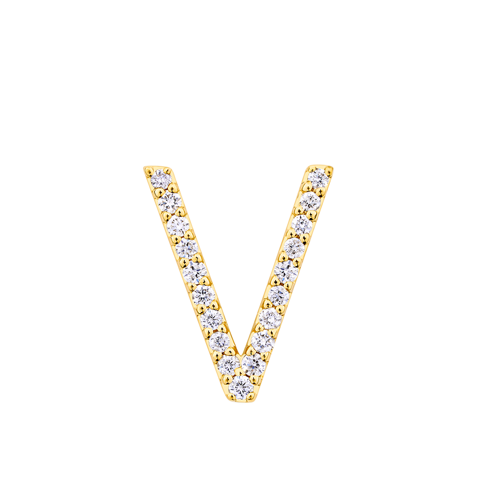 Initial Diamond Pendant in 18ct Yellow Gold