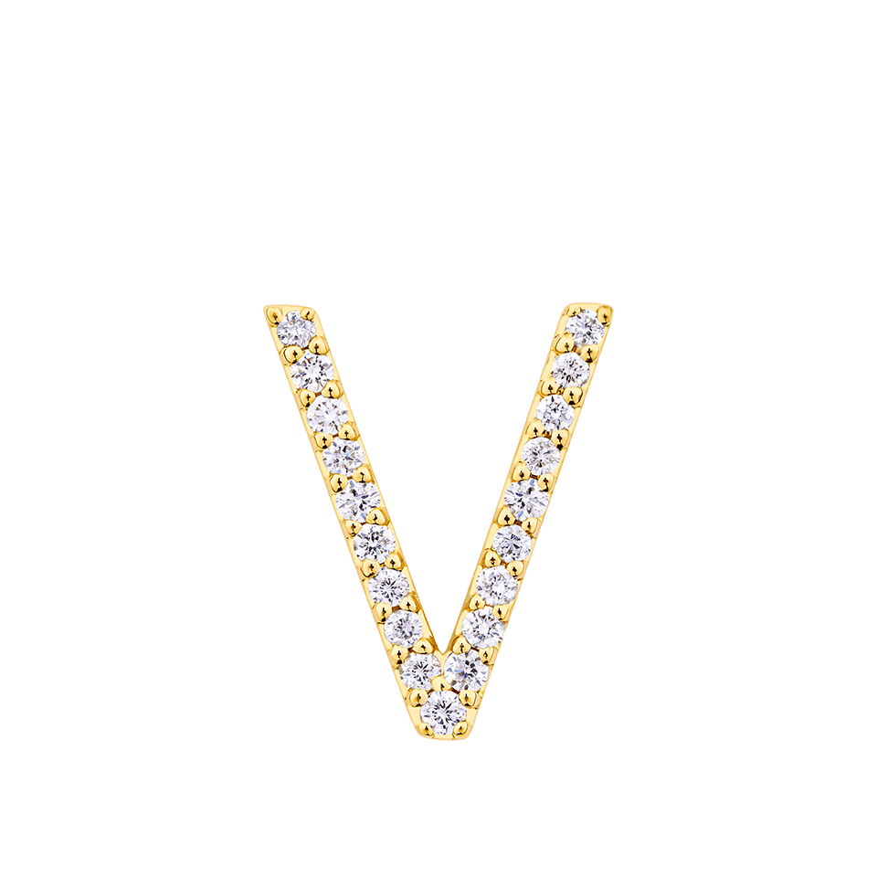 Initial Diamond Pendant in 18ct Yellow Gold