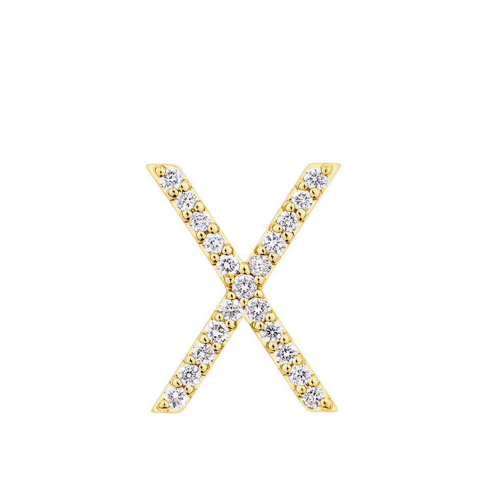 Initial Diamond Pendant in 18ct Yellow Gold
