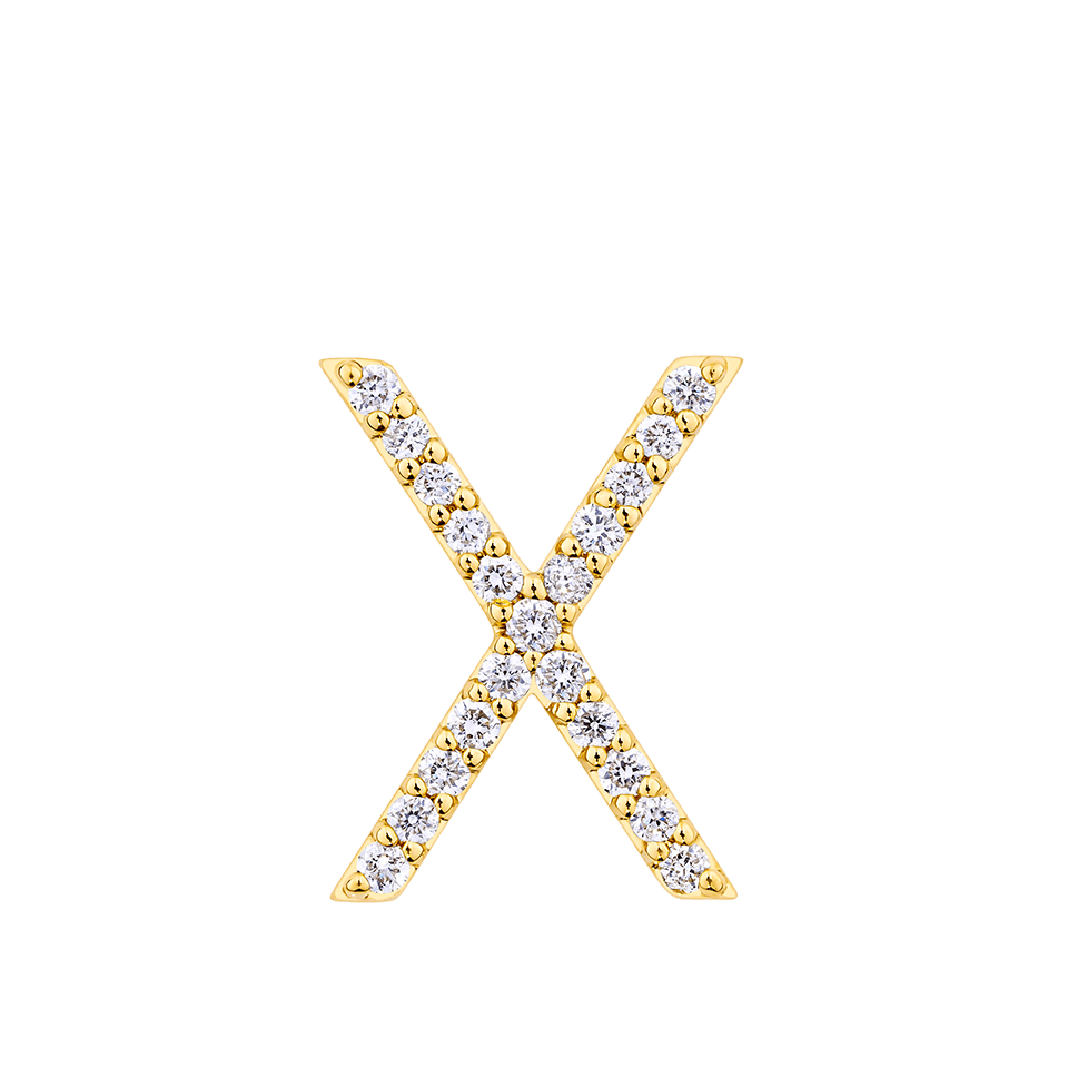 Initial Diamond Pendant in 18ct Yellow Gold