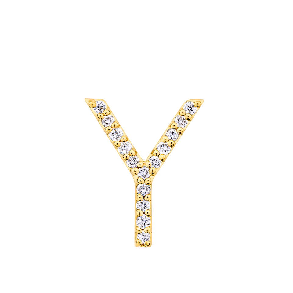 Initial Diamond Pendant in 18ct Yellow Gold