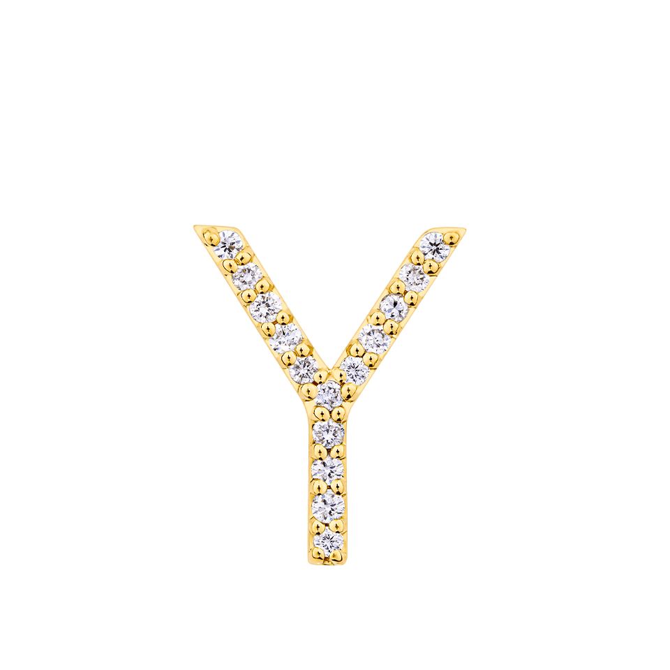 Initial Diamond Pendant in 18ct Yellow Gold