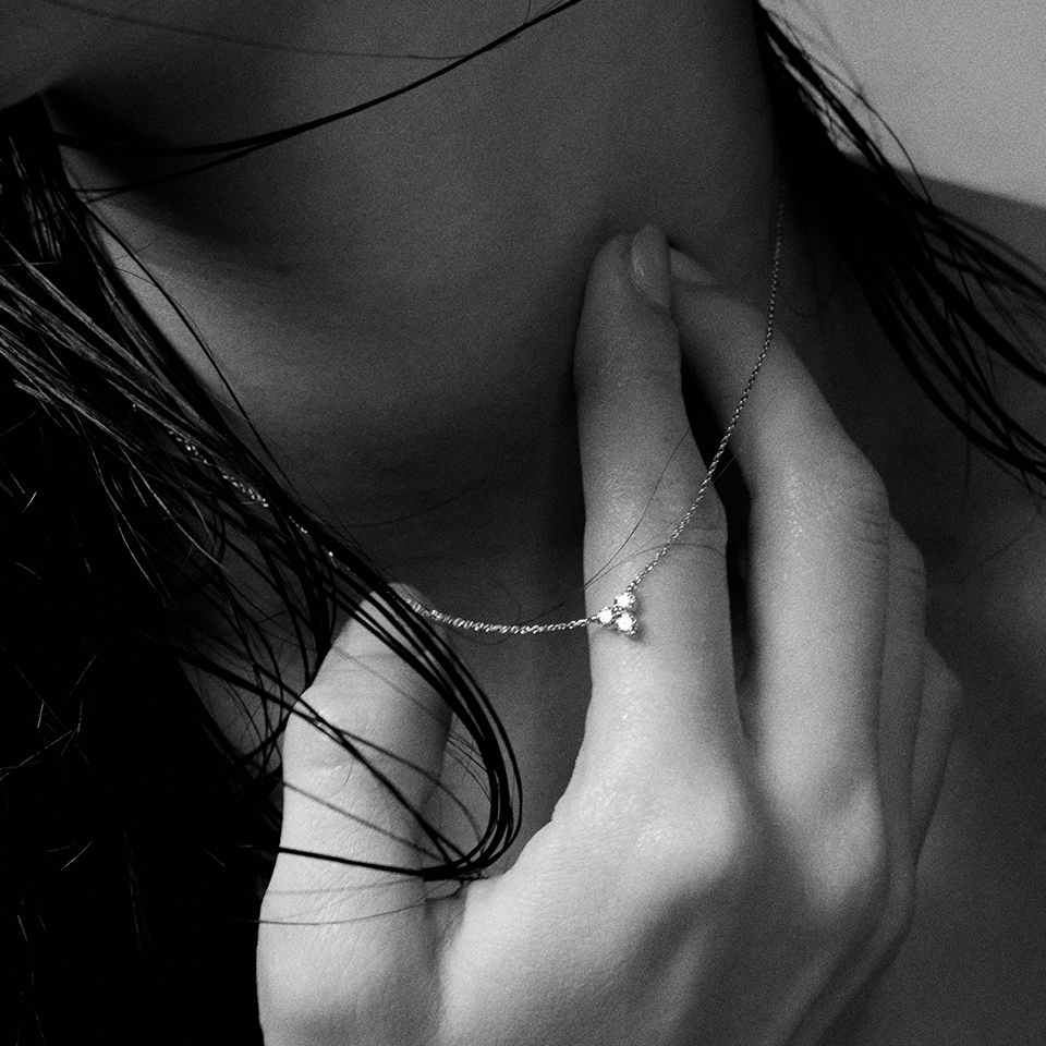 Trinity Diamond Necklace in 18ct White Gold - Hardy Brothers