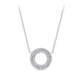 0.63 Carat Diamond Circle Necklace in 18ct White Gold