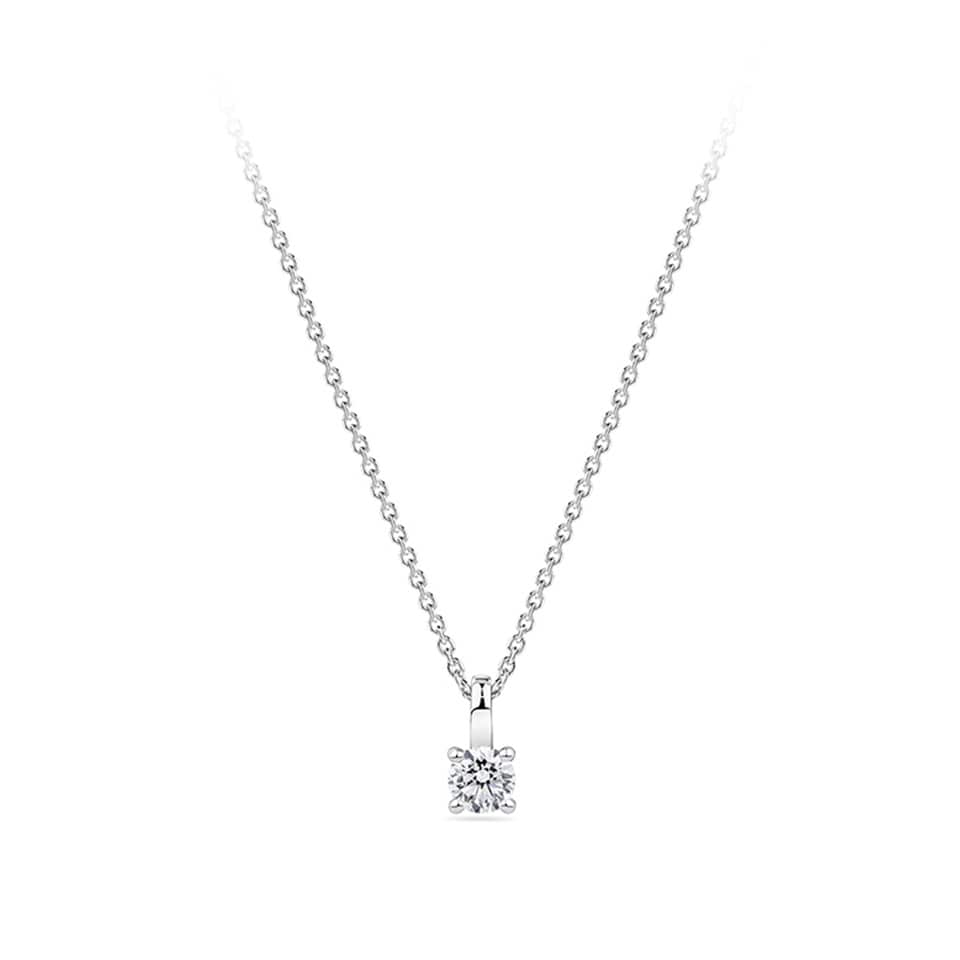 0.15 Carat Diamond Solitaire Pendant in 18ct White Gold