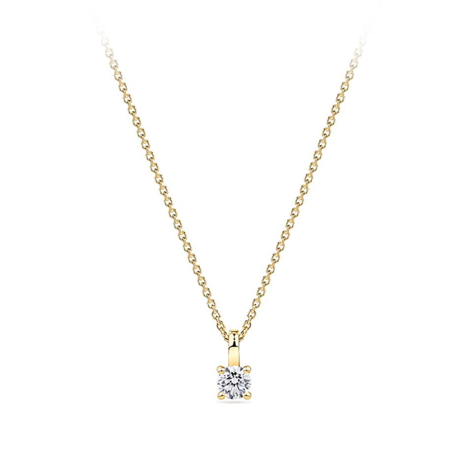 0.15 Carat Diamond Solitaire Pendant in 18ct Yellow Gold
