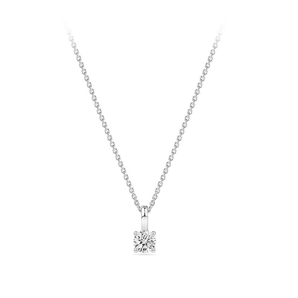 0.25 Carat Diamond Solitaire Pendant in 18ct White Gold