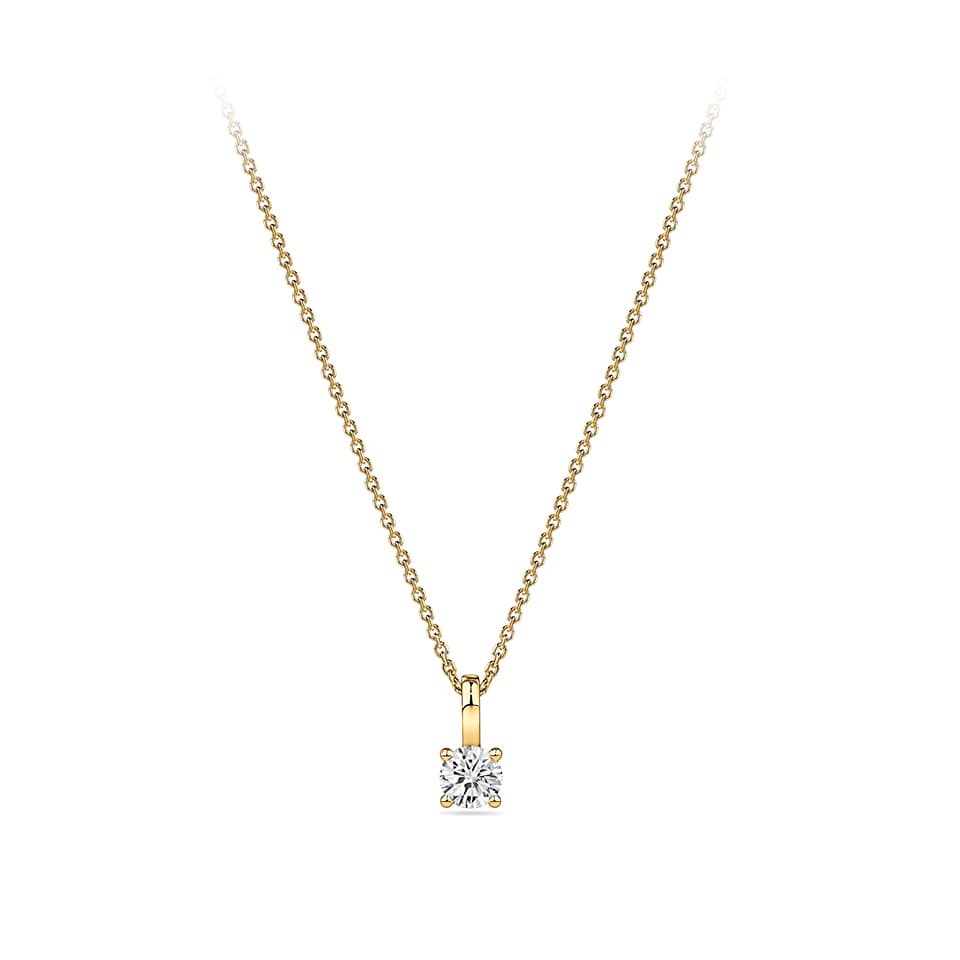 0.25 Carat Diamond Solitaire Pendant in 18ct Yellow Gold
