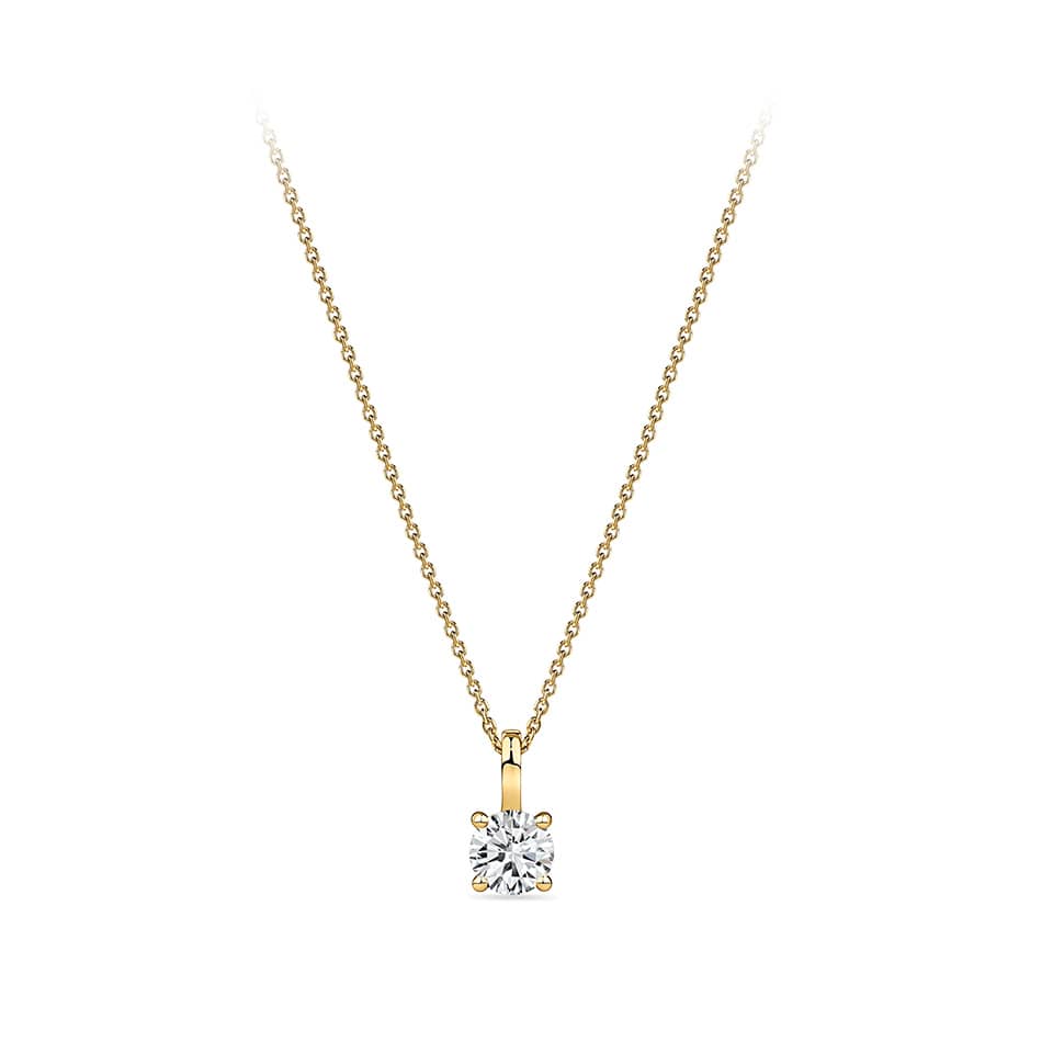0.50 Carat Diamond Solitaire Pendant in 18ct Yellow Gold