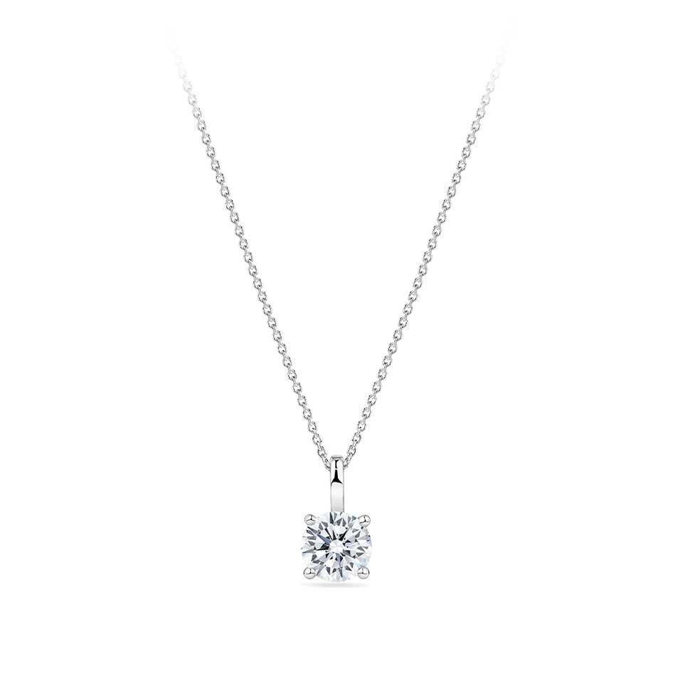 1.00 Carat Diamond Solitaire Pendant in 18ct White Gold