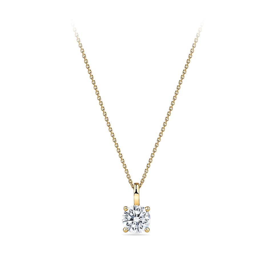 1.00 Carat Diamond Solitaire Pendant in 18ct Yellow Gold
