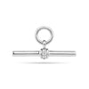 Sterling Silver T Bar Charm with diamond detailing