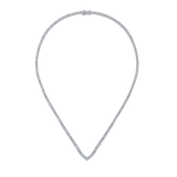 11.00 Carat Diamond Vee Tennis Necklace in 18ct White Gold