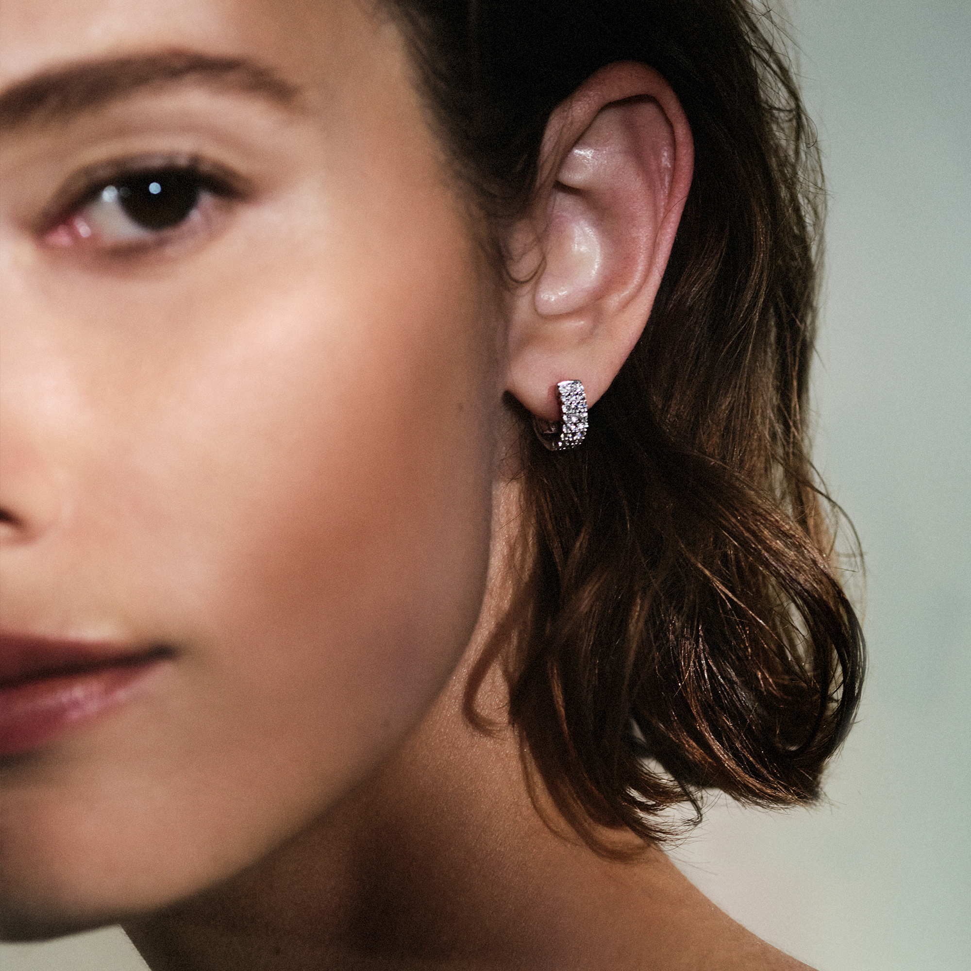 Quintessential 0.50 Carat Diamond Huggie Hoop Earrings in 18ct White Gold