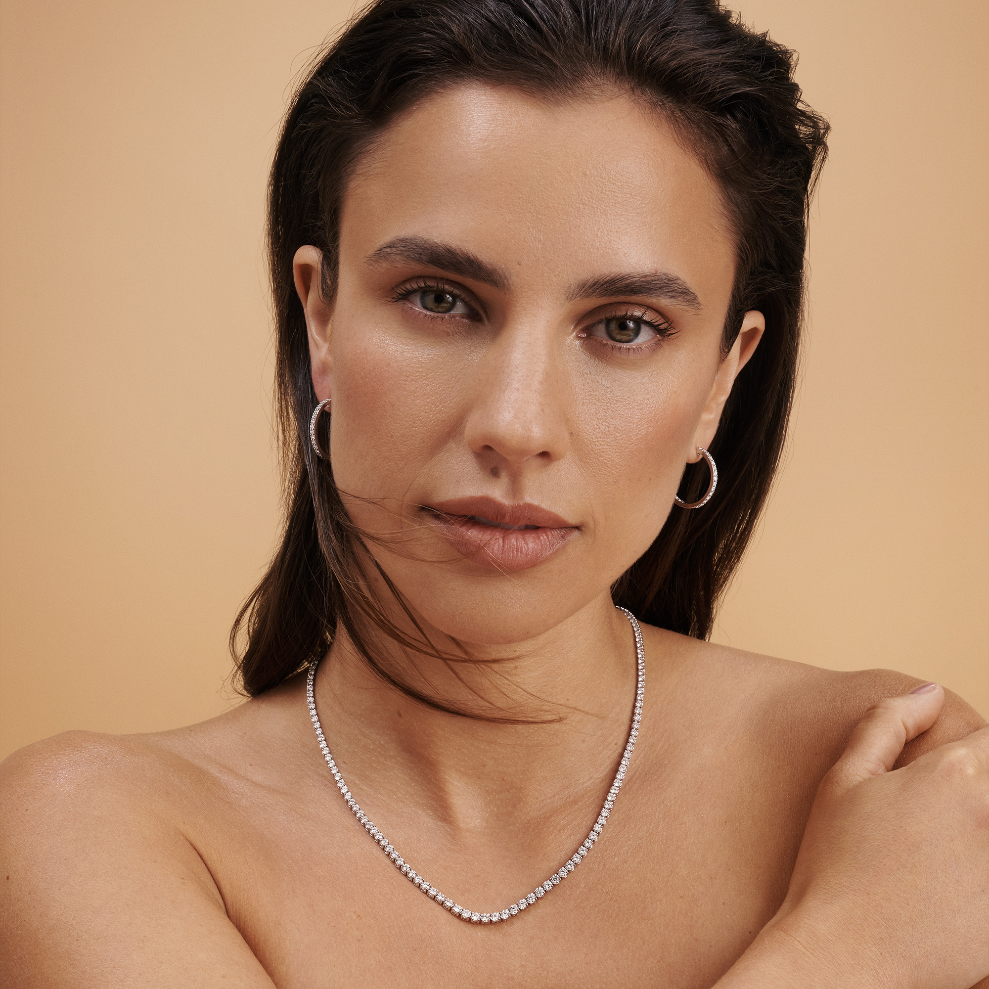 7.25 Carat Graduated Diamond Tennis Necklace in 18ct White Gold