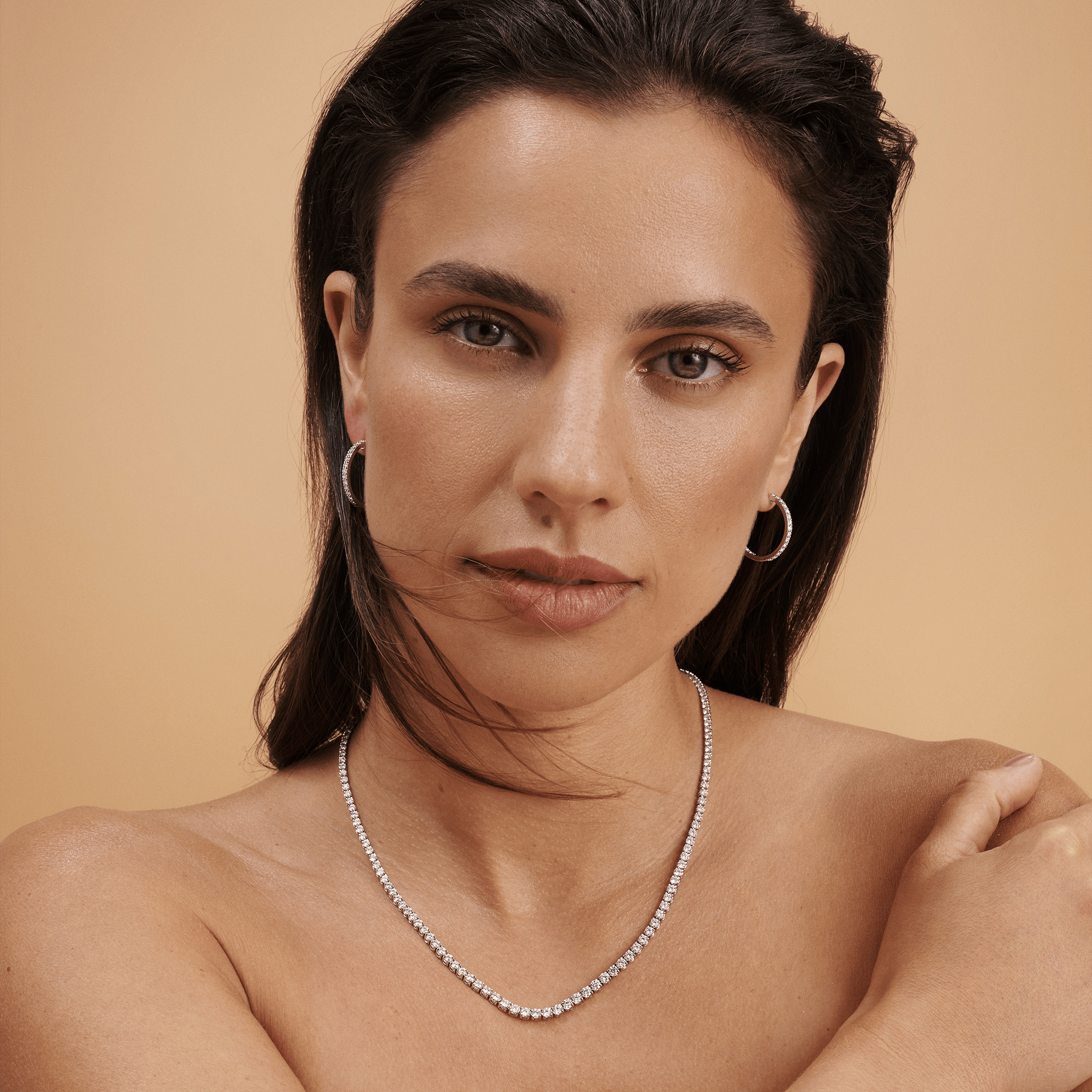 7.25 Carat Graduated Diamond Tennis Necklace in 18ct White Gold