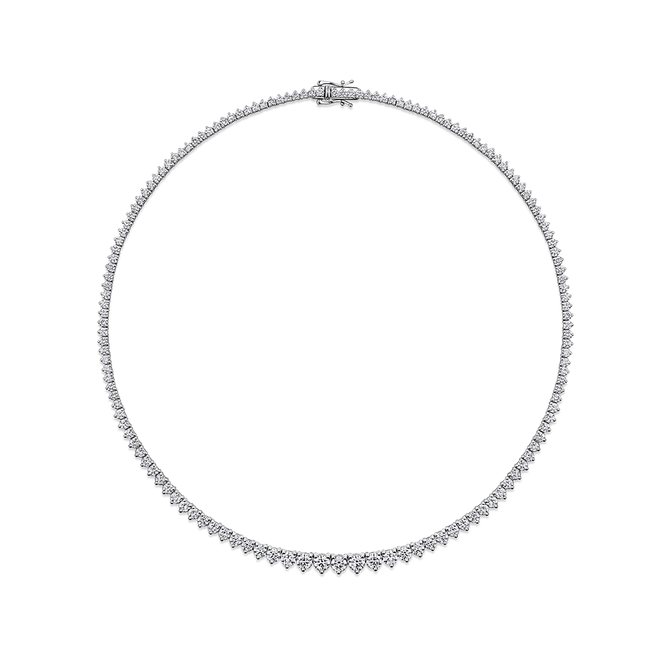 12.00 Carat Diamond Tennis Necklace in 18ct White Gold