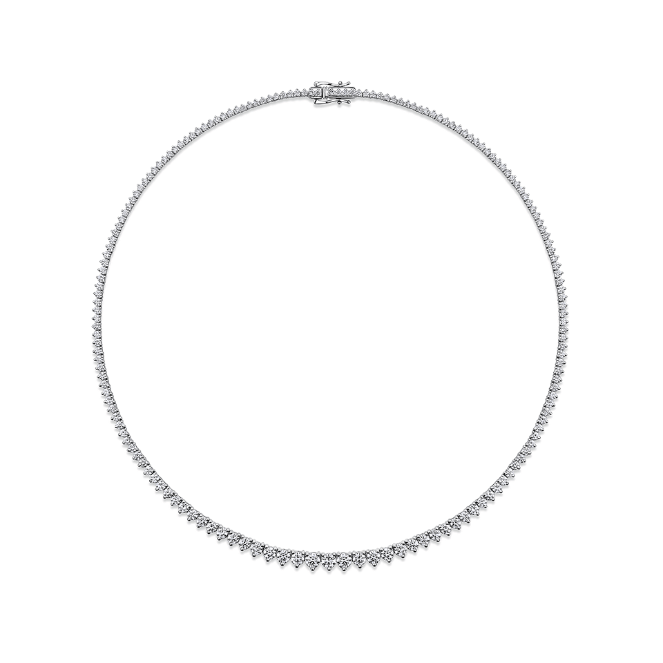 9.00 Carat Diamond Tennis Necklace in 18ct White Gold