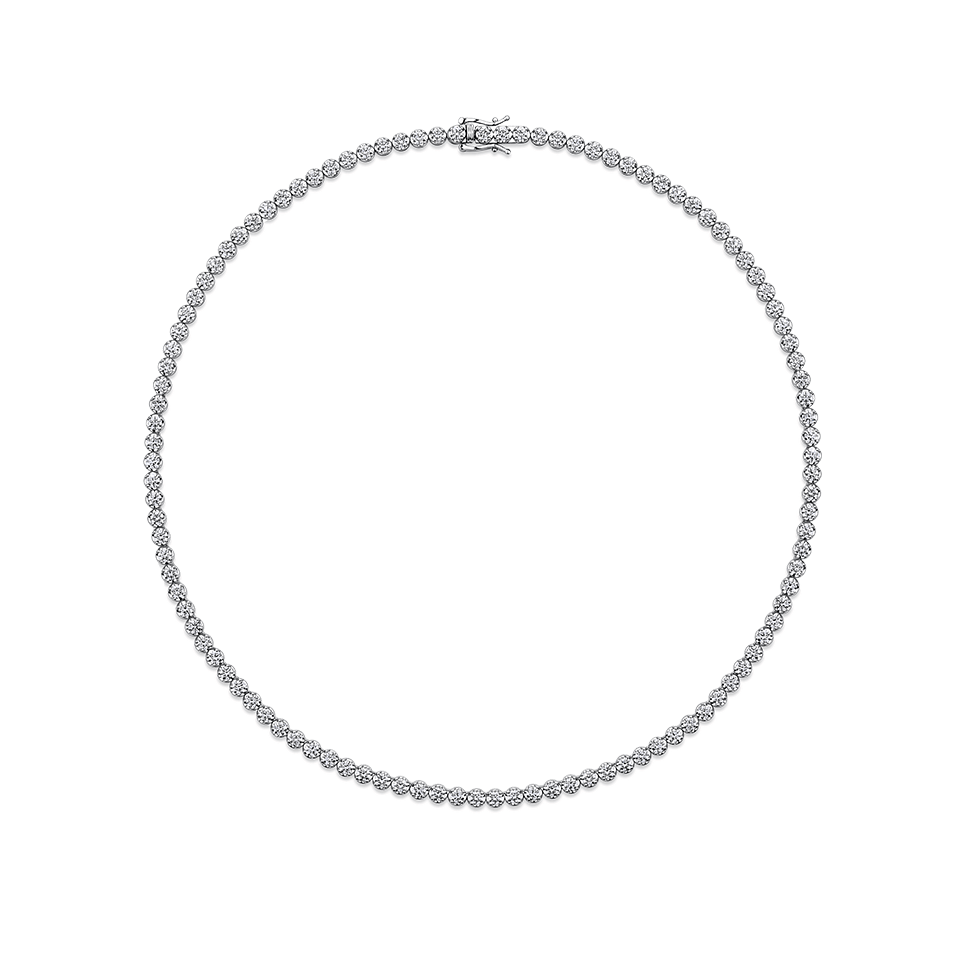 9.00 Carat Diamond Tennis Necklace in 18ct White Gold