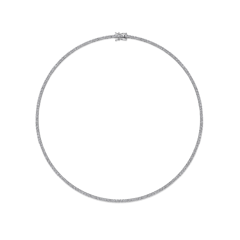 6.00 Carat Diamond Tennis Necklace in 18ct White Gold