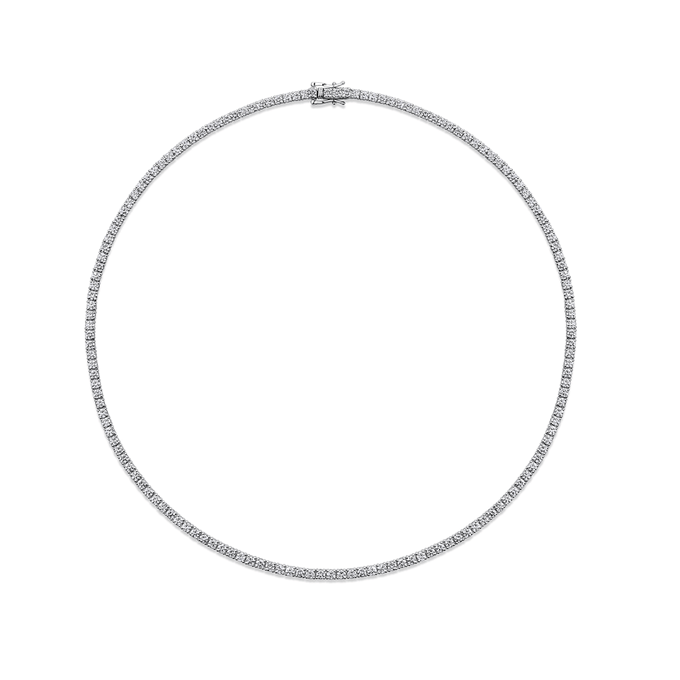 9.00 Carat Diamond Tennis Necklace in 18ct White Gold
