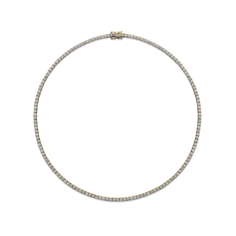 9.00 Carat Diamond Tennis Necklace in 18ct Yellow Gold