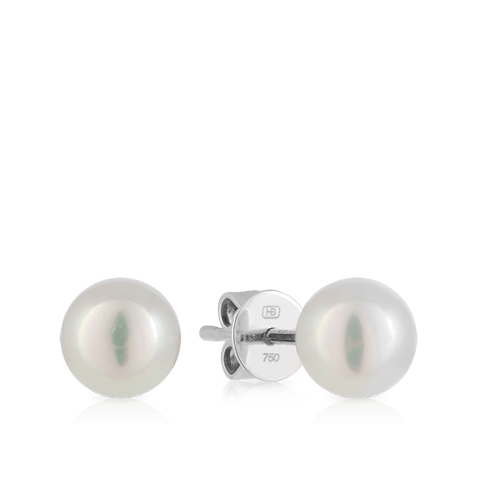Akoya Pearl Stud Earrings in 18ct White Gold