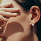 Diamond and Akoya Pearl Stud Earrings in 18ct White Gold