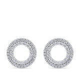 0.46 Carat Diamond Circle Earrings in 18ct White Gold