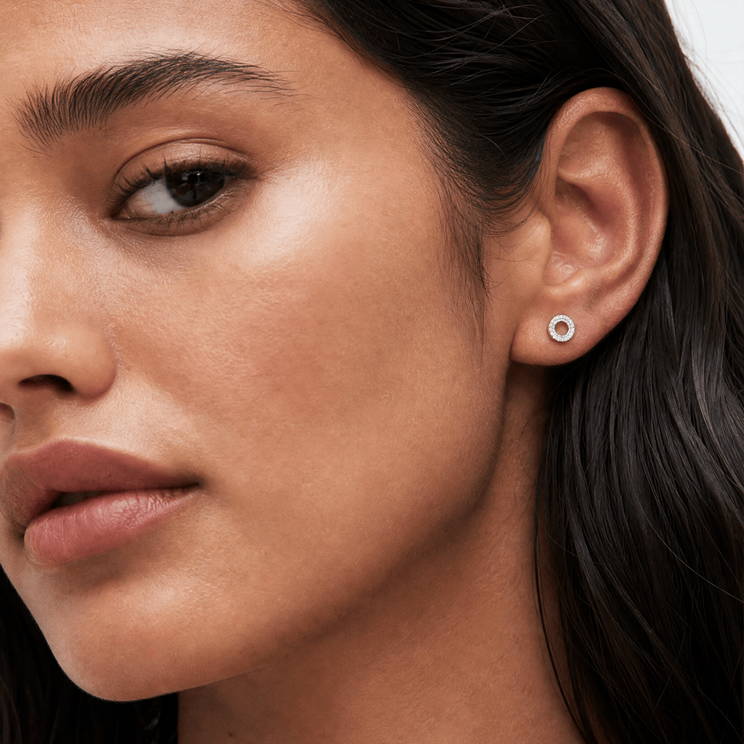 0.46 Carat Diamond Circle Earrings in 18ct White Gold