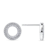 0.46 Carat Diamond Circle Earrings in 18ct White Gold