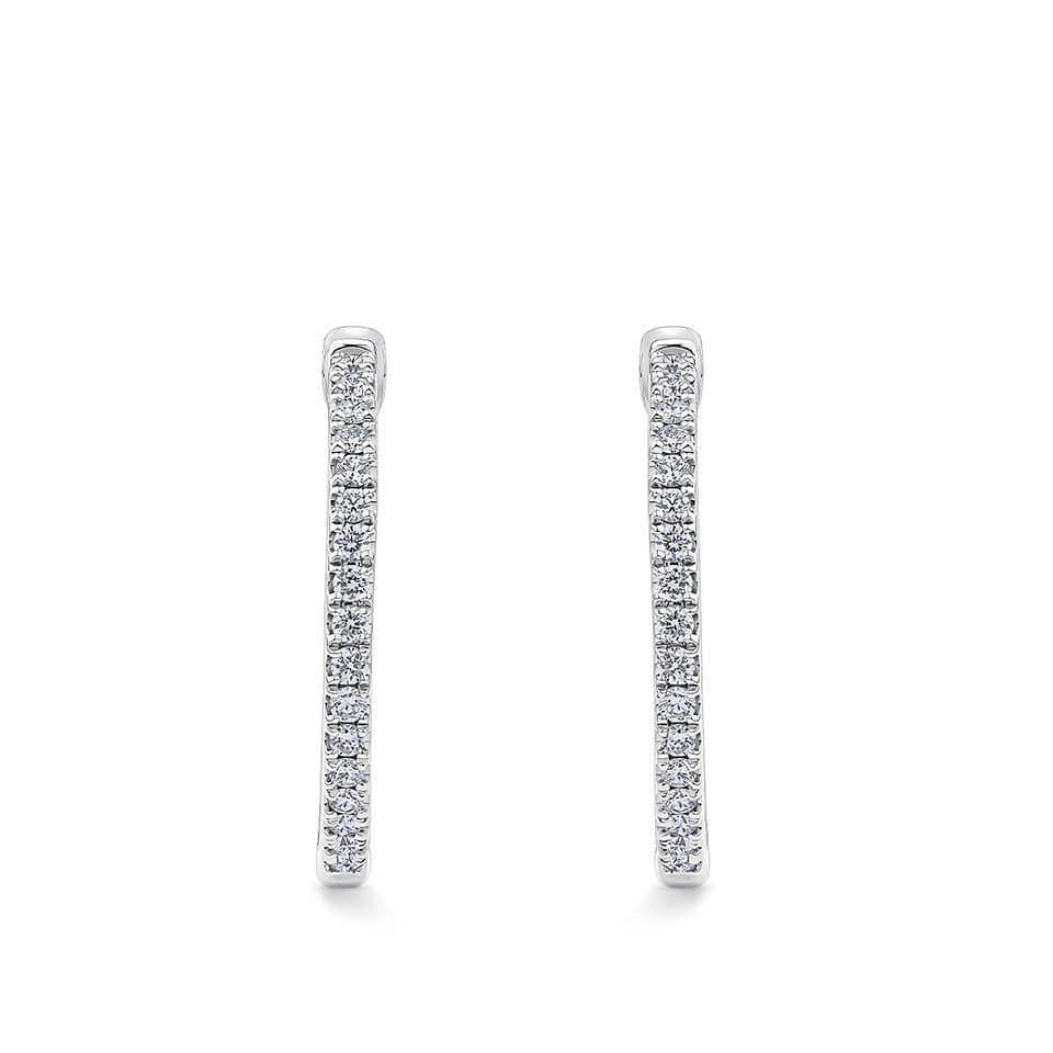 Quintessential 0.50 Carat Diamond Hoop Earrings in 18ct White Gold