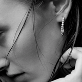 1.00 Carat Oval Diamond Hoop Earrings in 18ct White Gold