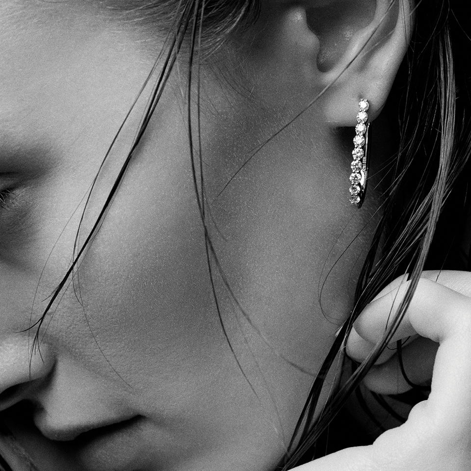 1.00 Carat Oval Diamond Hoop Earrings in 18ct White Gold