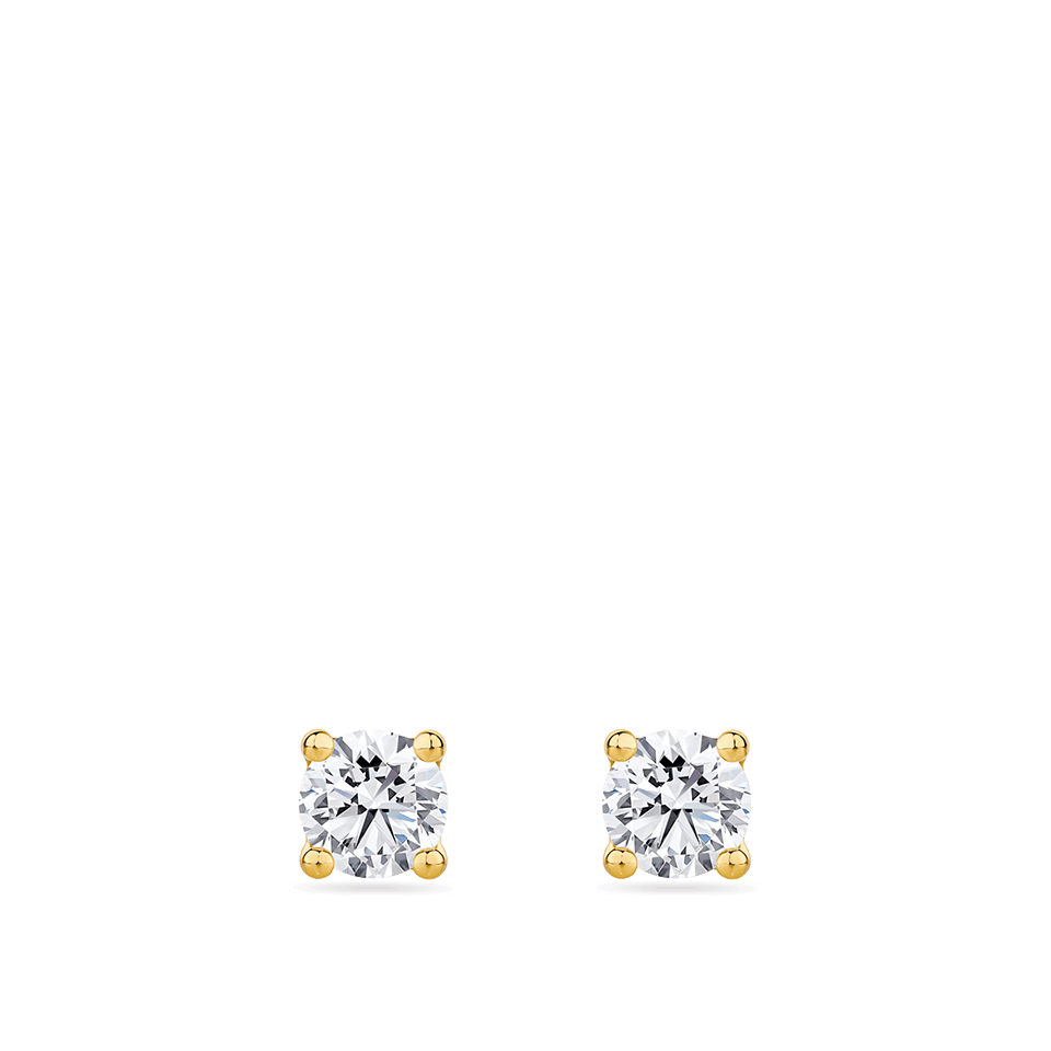 0.25 Carat Diamond Earrings in 18ct Yellow Gold