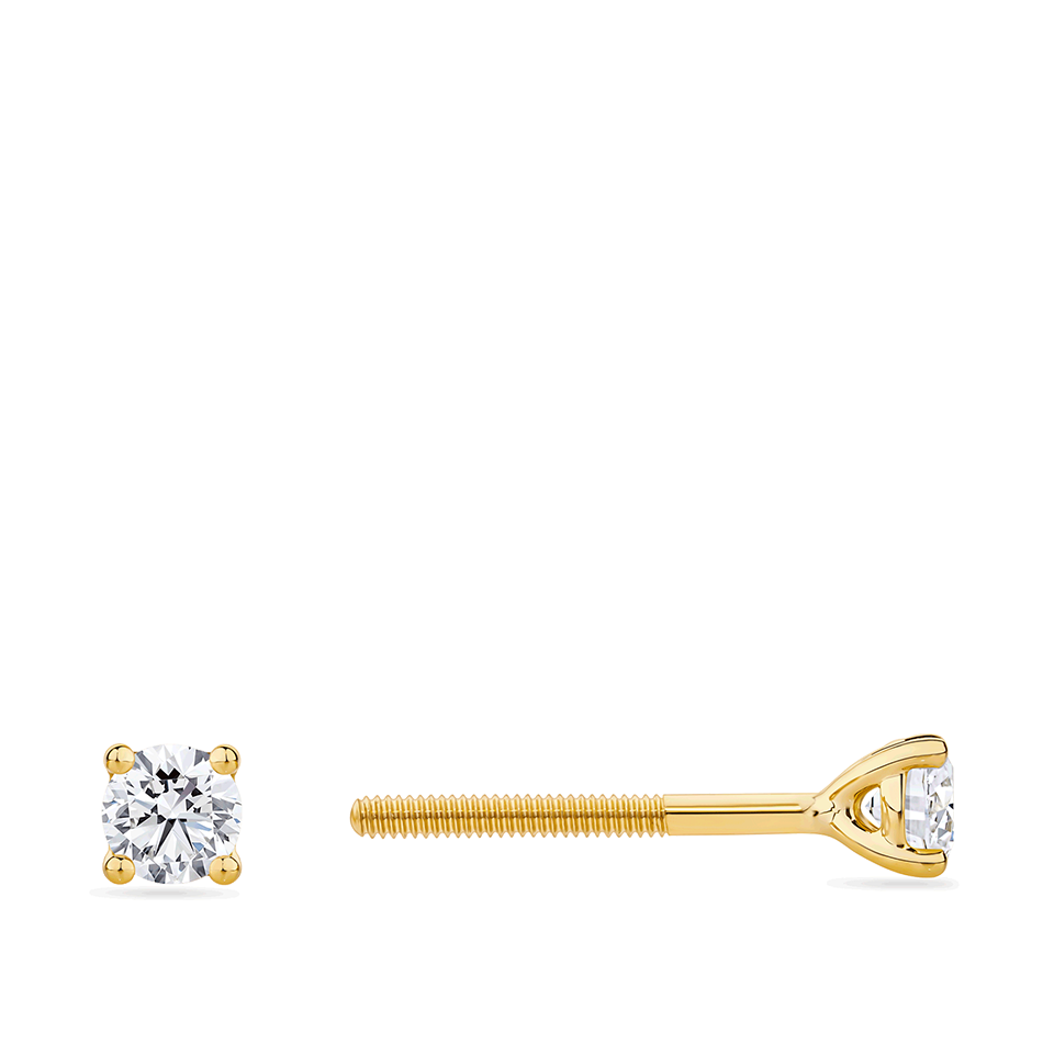 0.25 Carat Diamond Earrings in 18ct Yellow Gold