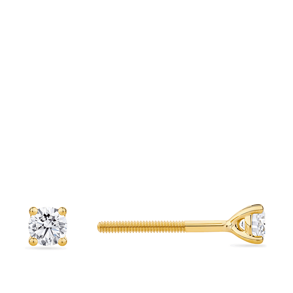 0.25 Carat Diamond Earrings in 18ct Yellow Gold